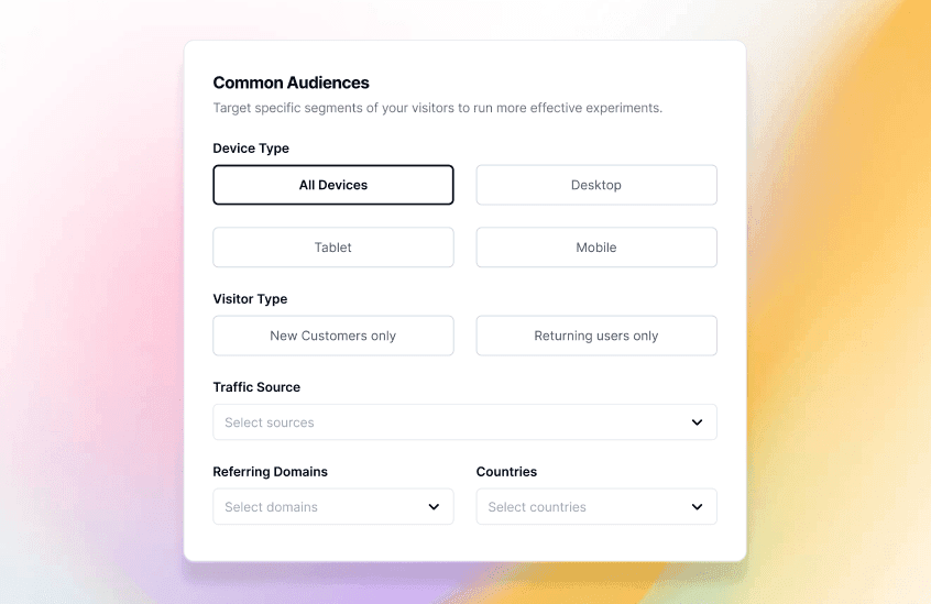 Elevate A/B Testing audience targeting for Shopify Headless stores