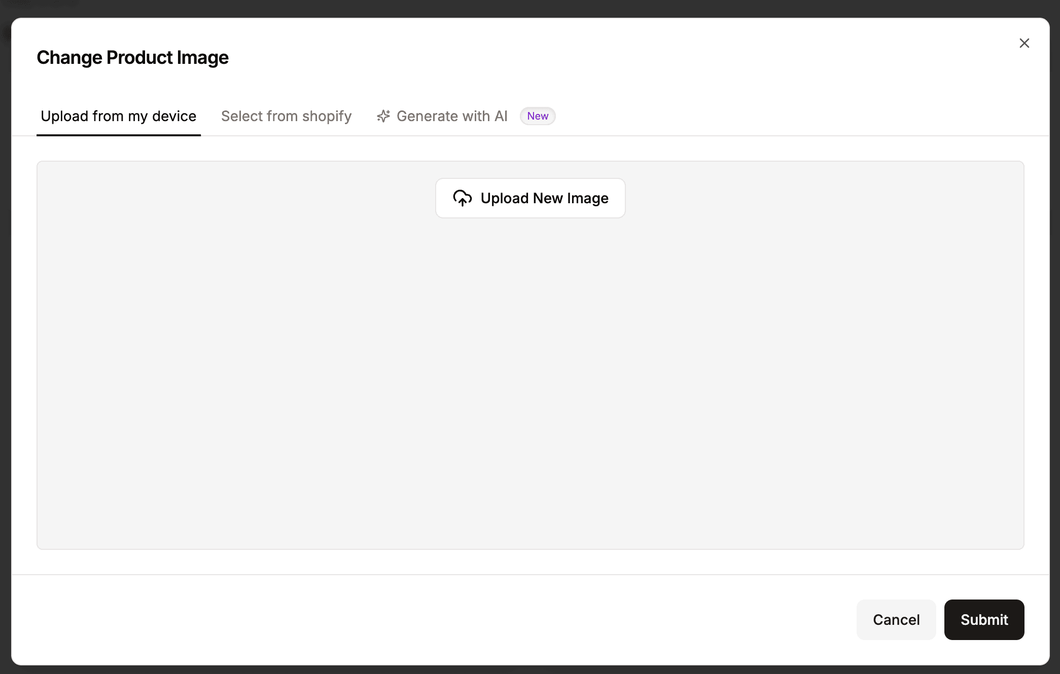 Elevate A/B Testing uploading or generating a product image variant