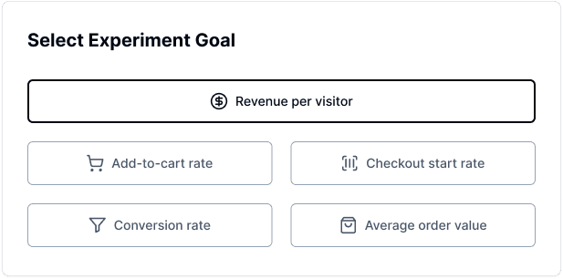 Elevate A/B Testing selecting a goal for your experiment